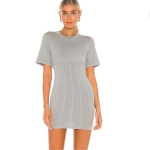 h:ours Lia Tee Shirt Dress in Heather Grey Size Small